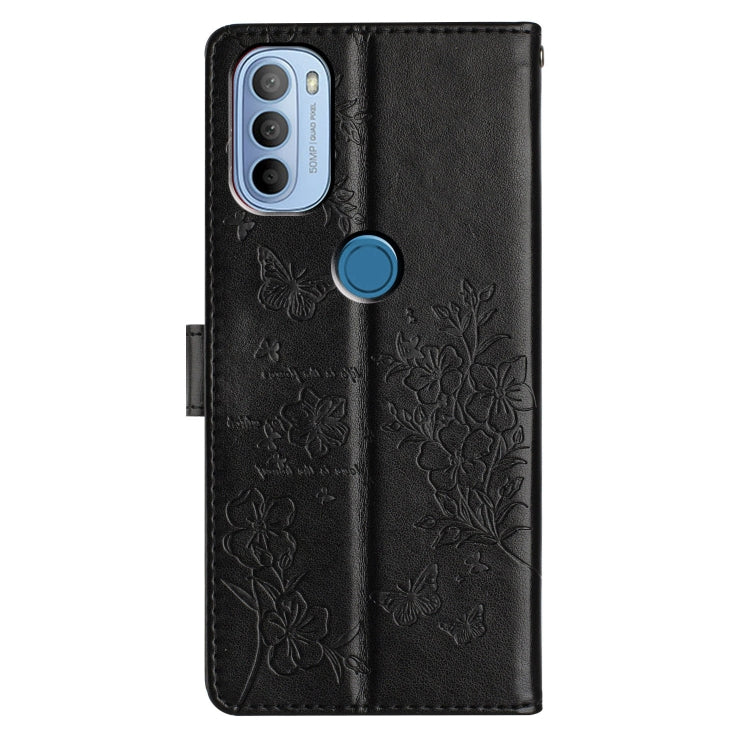 For Motorola Moto G31 / G41 Butterflies and Flowers Leather Phone Case