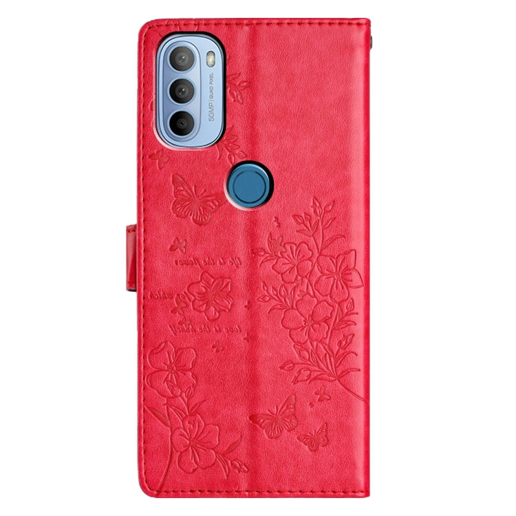 For Motorola Moto G31 / G41 Butterflies and Flowers Leather Phone Case