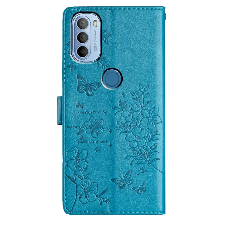 For Motorola Moto G31 / G41 Butterflies and Flowers Leather Phone Case