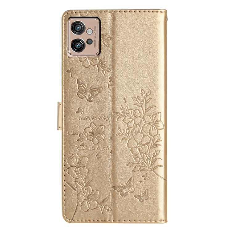 For Motorola Moto G32 Butterflies and Flowers Leather Phone Case