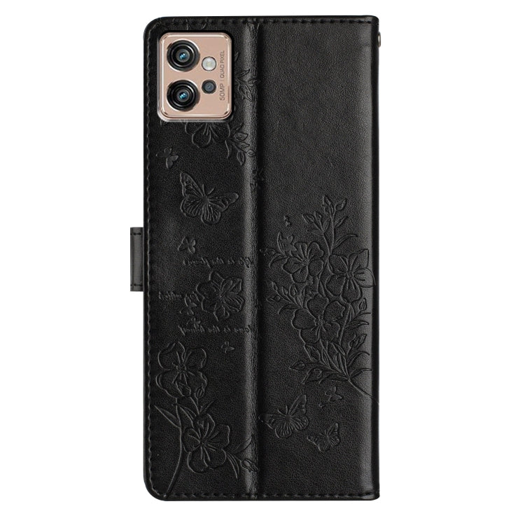 For Motorola Moto G32 Butterflies and Flowers Leather Phone Case