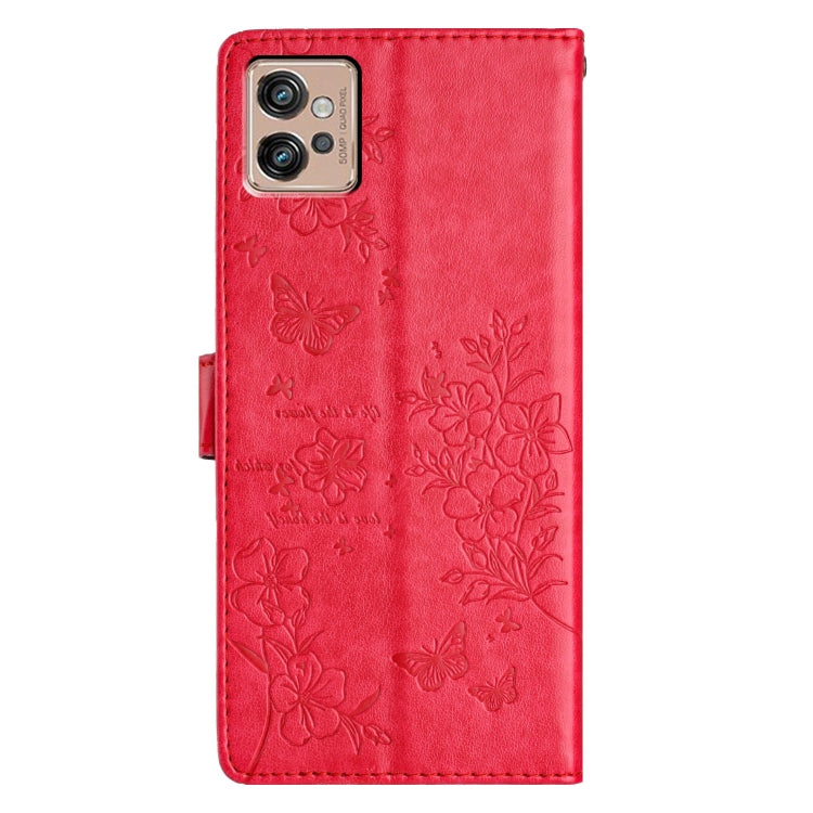 For Motorola Moto G32 Butterflies and Flowers Leather Phone Case