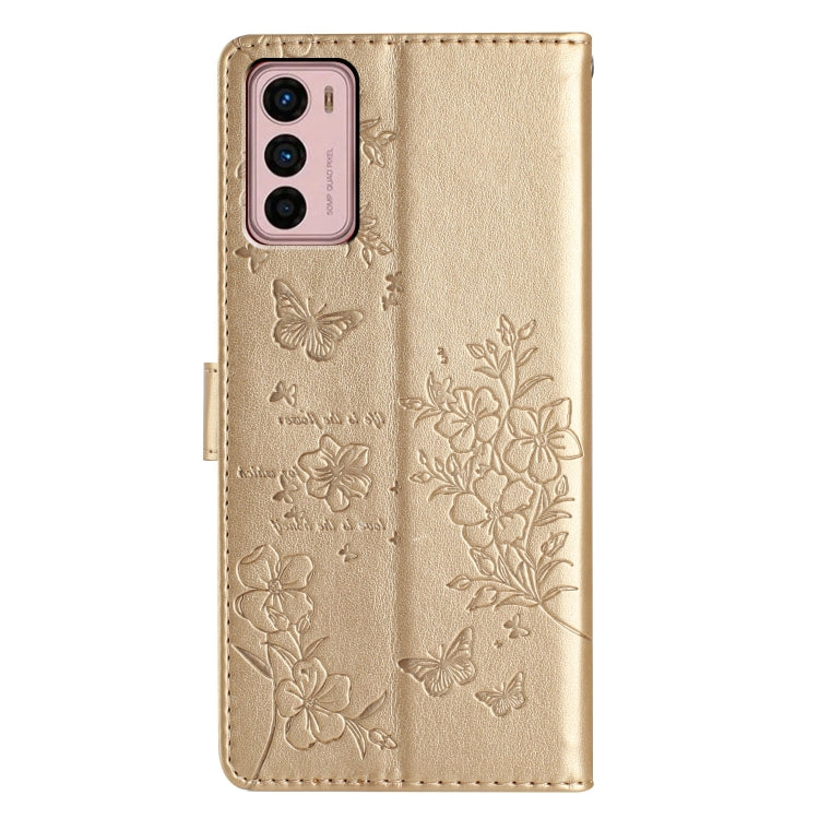 For Motorola Moto G42 Butterflies and Flowers Leather Phone Case