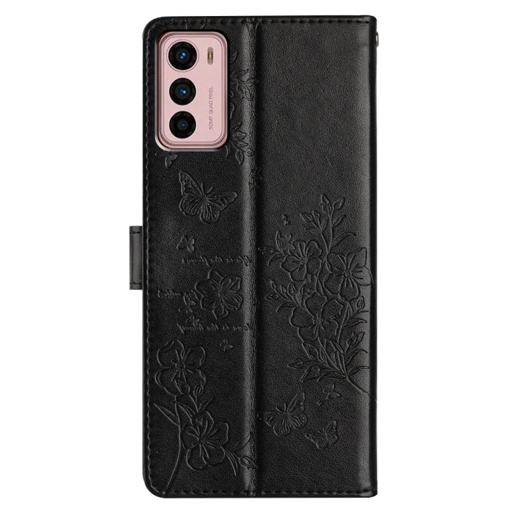 For Motorola Moto G42 Butterflies and Flowers Leather Phone Case