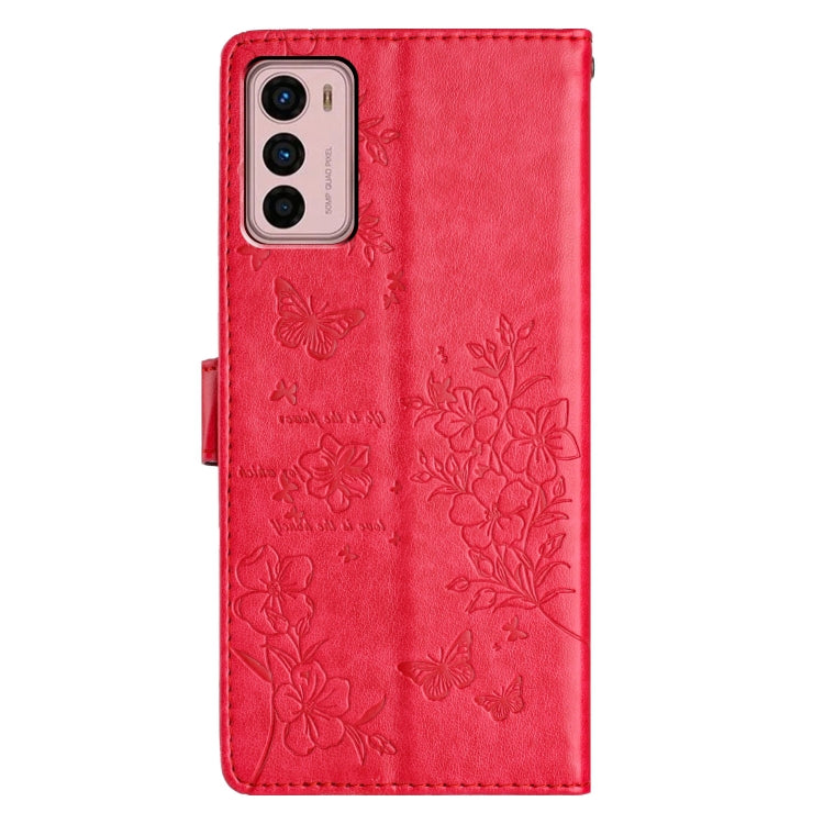 For Motorola Moto G42 Butterflies and Flowers Leather Phone Case