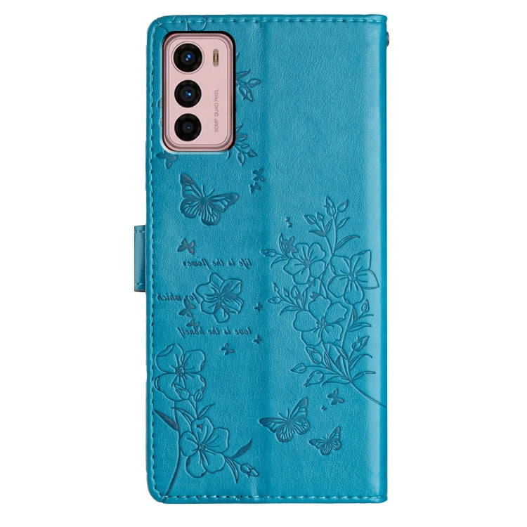 For Motorola Moto G42 Butterflies and Flowers Leather Phone Case