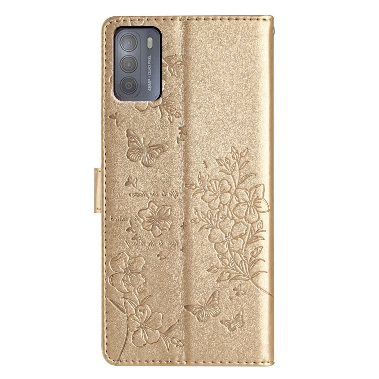 For Motorola Moto G50 Butterflies and Flowers Leather Phone Case