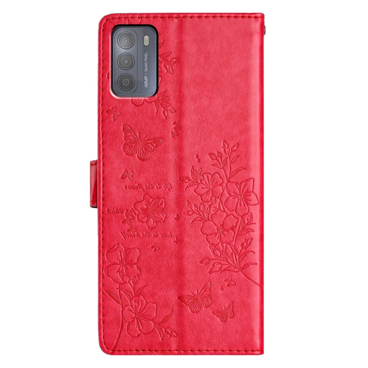 For Motorola Moto G50 Butterflies and Flowers Leather Phone Case