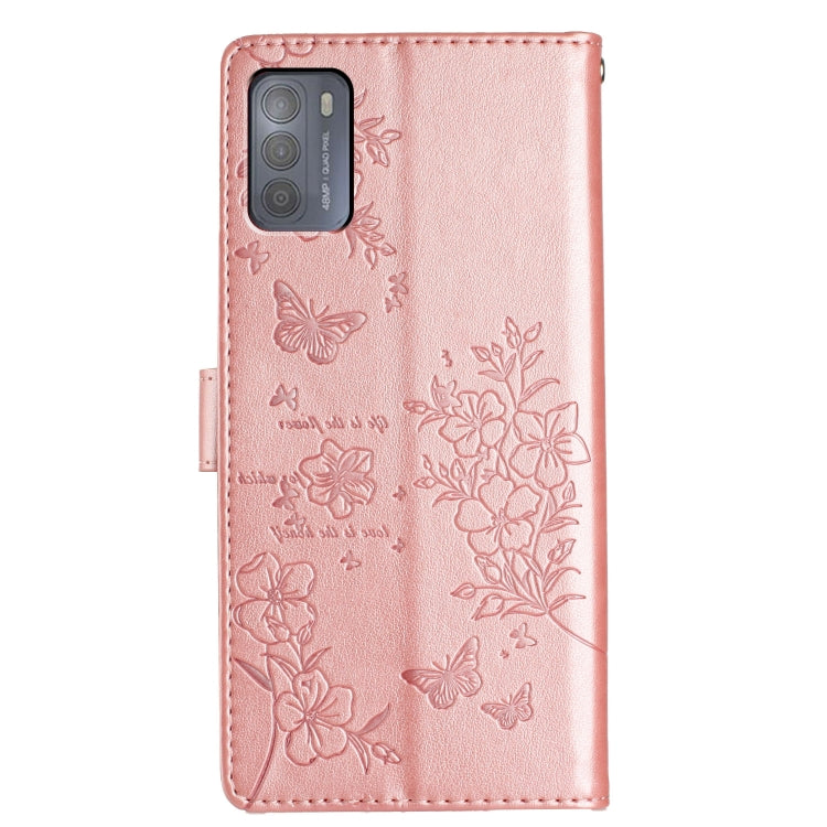For Motorola Moto G50 Butterflies and Flowers Leather Phone Case