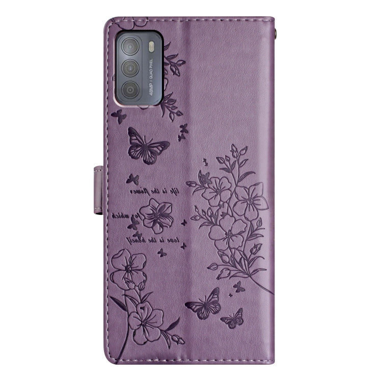 For Motorola Moto G50 Butterflies and Flowers Leather Phone Case