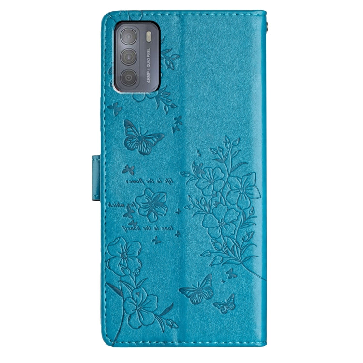 For Motorola Moto G50 Butterflies and Flowers Leather Phone Case