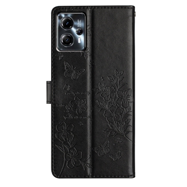 For Motorola Moto G53 5G Butterflies and Flowers Leather Phone Case