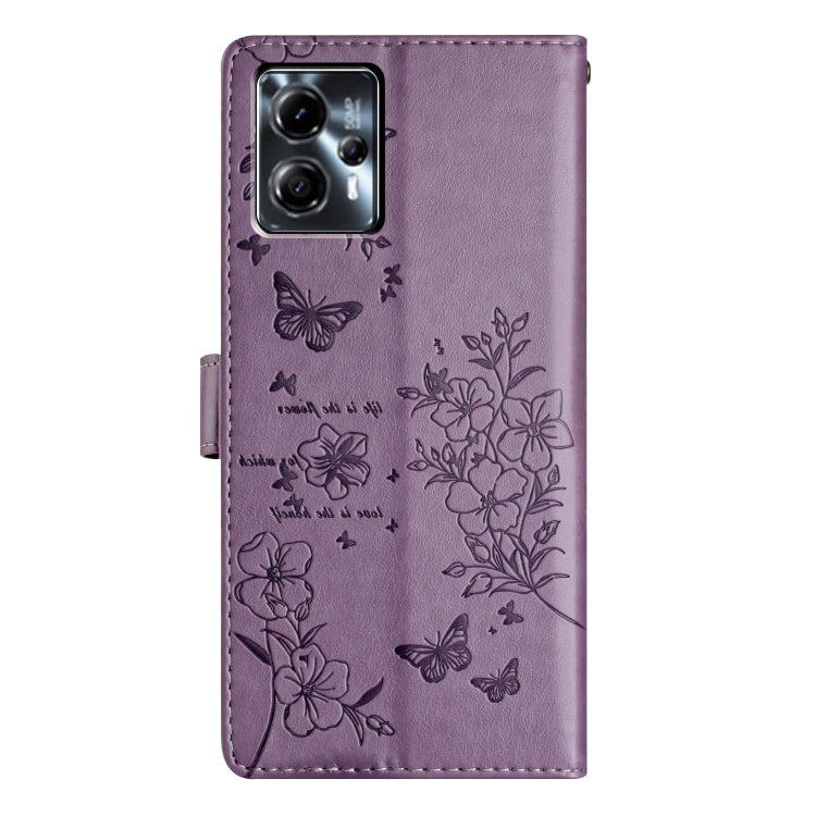 For Motorola Moto G53 5G Butterflies and Flowers Leather Phone Case