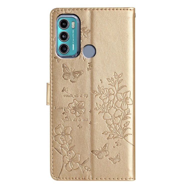 For Motorola Moto G60 4G Butterflies and Flowers Leather Phone Case