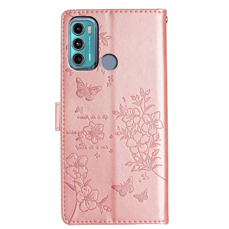 For Motorola Moto G60 4G Butterflies and Flowers Leather Phone Case