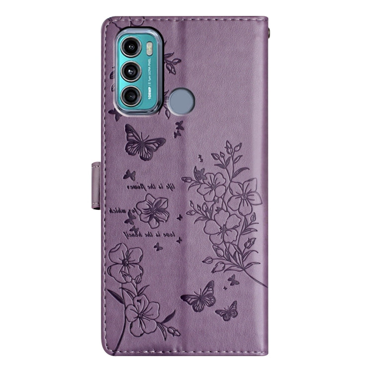 For Motorola Moto G60 4G Butterflies and Flowers Leather Phone Case