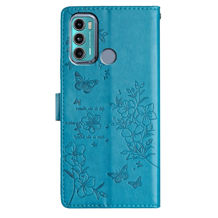 For Motorola Moto G60 4G Butterflies and Flowers Leather Phone Case