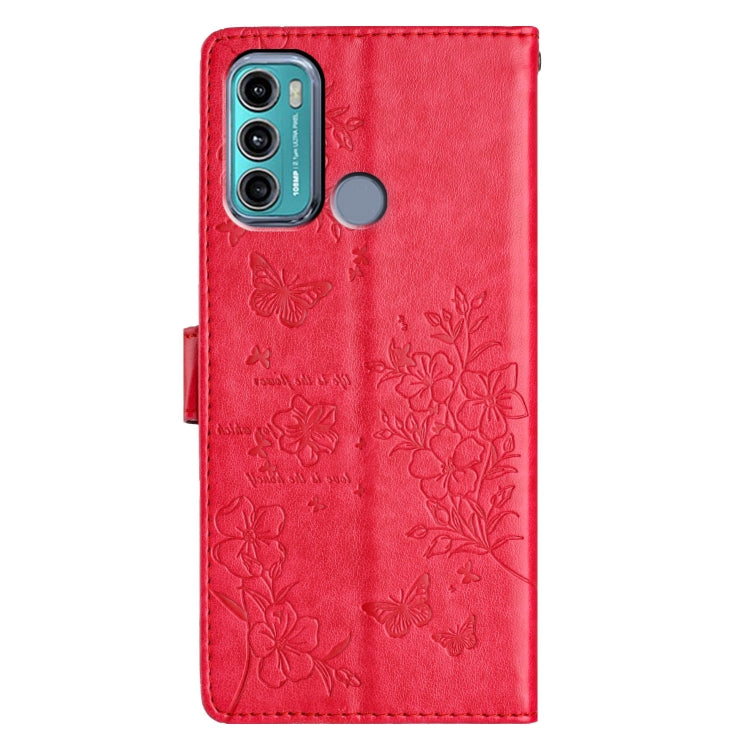 For Motorola Moto G40 Fusion Butterflies and Flowers Leather Phone Case