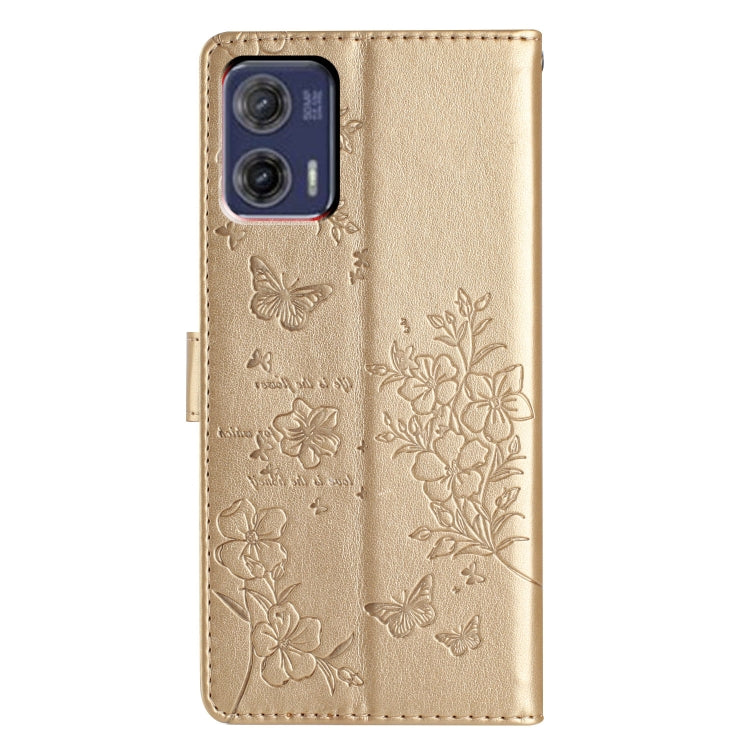 For Motorola Moto G73 Butterflies and Flowers Leather Phone Case