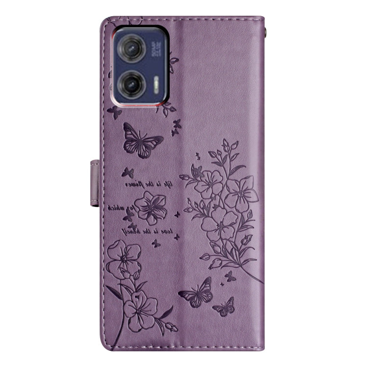 For Motorola Moto G73 Butterflies and Flowers Leather Phone Case
