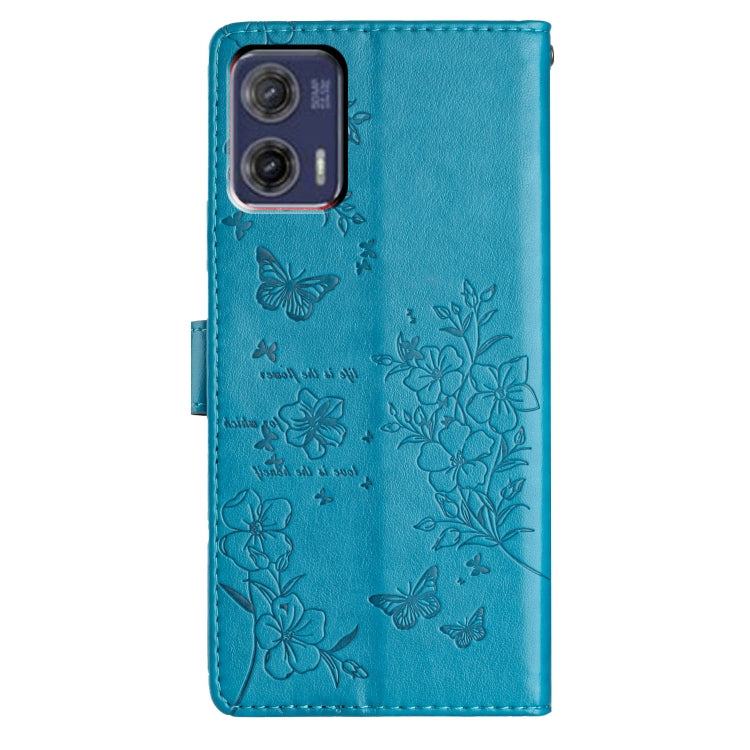 For Motorola Moto G73 Butterflies and Flowers Leather Phone Case