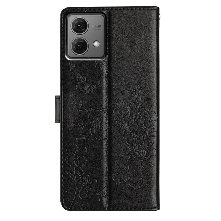 For Motorola Moto G84 5G Butterflies and Flowers Leather Phone Case
