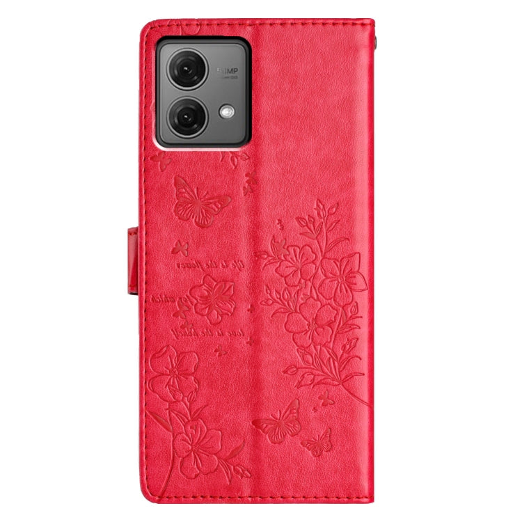 For Motorola Moto G84 5G Butterflies and Flowers Leather Phone Case