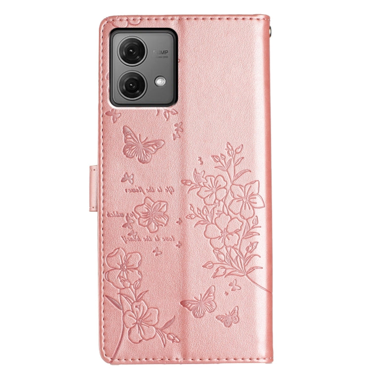For Motorola Moto G84 5G Butterflies and Flowers Leather Phone Case