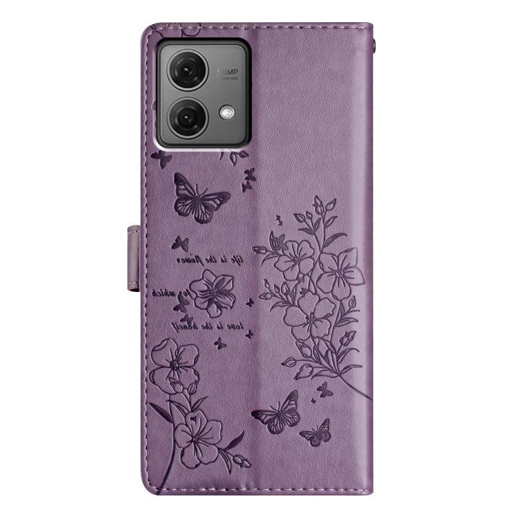 For Motorola Moto G84 5G Butterflies and Flowers Leather Phone Case