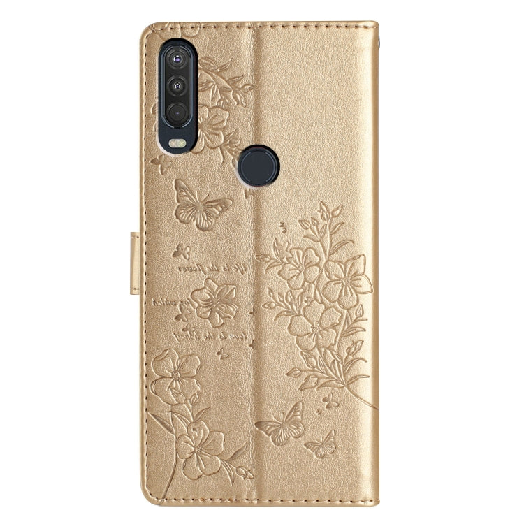 For Motorola One Action Butterflies and Flowers Leather Phone Case