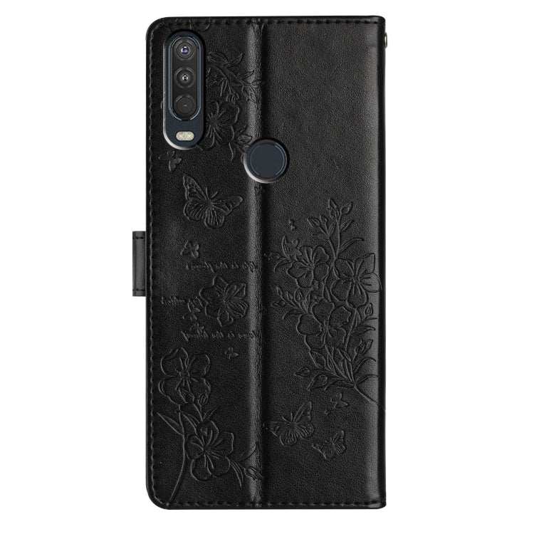 For Motorola One Action Butterflies and Flowers Leather Phone Case