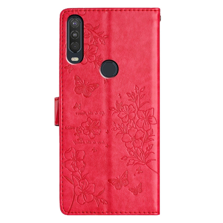 For Motorola One Action Butterflies and Flowers Leather Phone Case