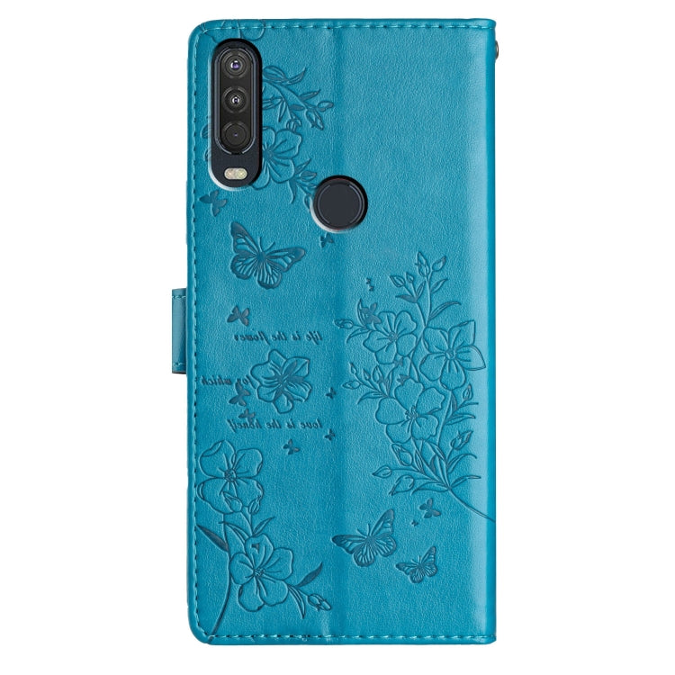 For Motorola One Action Butterflies and Flowers Leather Phone Case