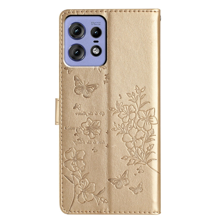 For Motorola Edge 50 Pro Butterflies and Flowers Leather Phone Case