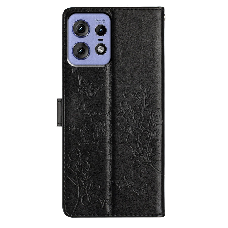 For Motorola Edge 50 Pro Butterflies and Flowers Leather Phone Case