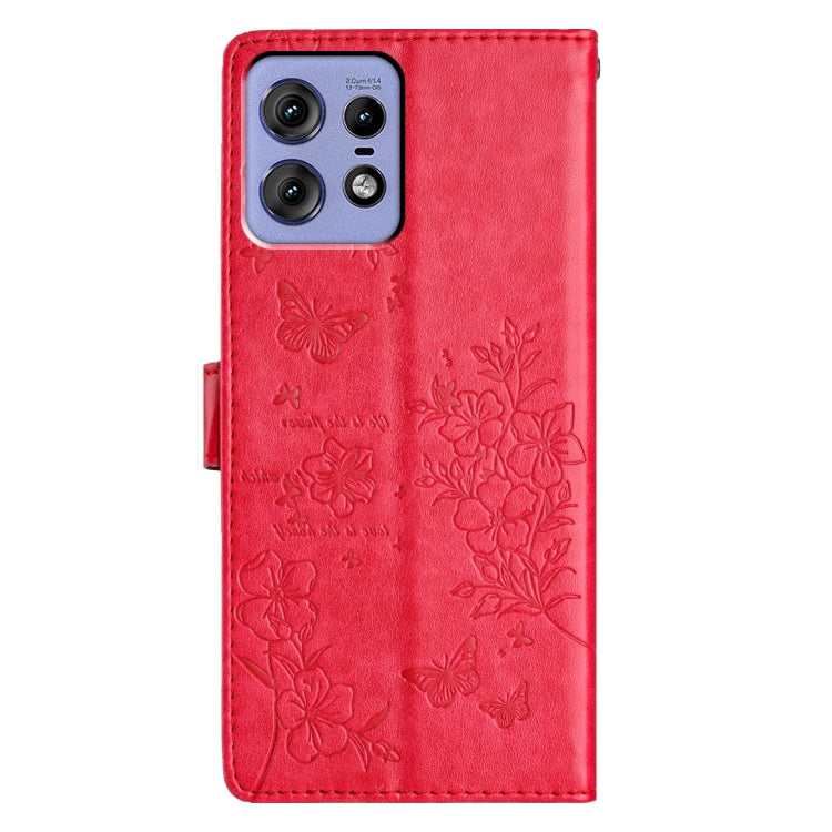 For Motorola Edge 50 Pro Butterflies and Flowers Leather Phone Case