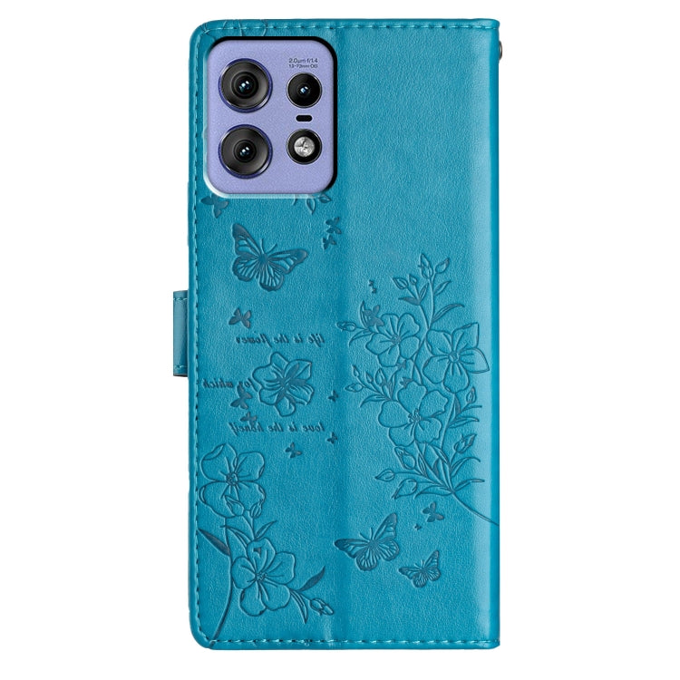 For Motorola Edge 50 Pro Butterflies and Flowers Leather Phone Case