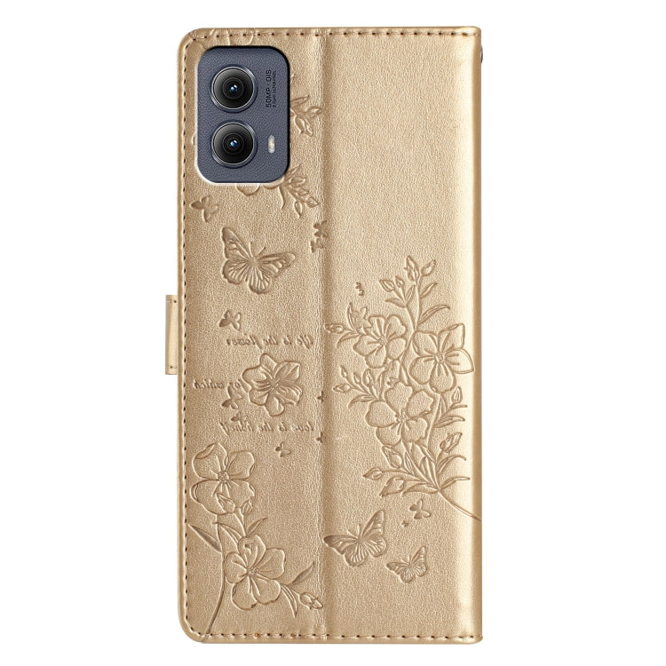 For Motorola Edge 2024 Butterflies and Flowers Leather Phone Case
