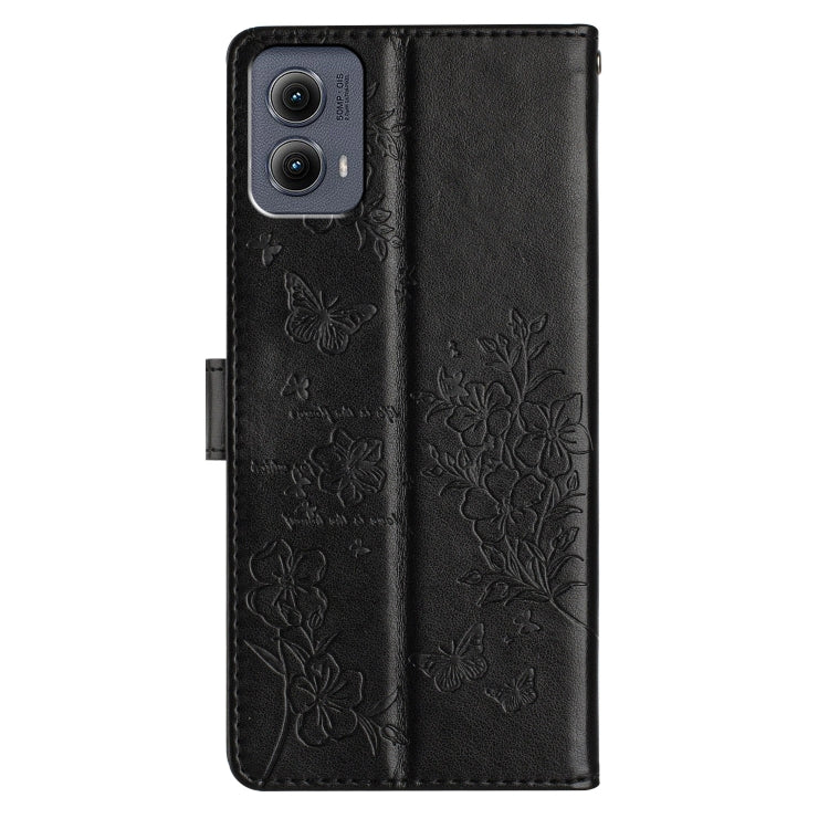 For Motorola Edge 2024 Butterflies and Flowers Leather Phone Case