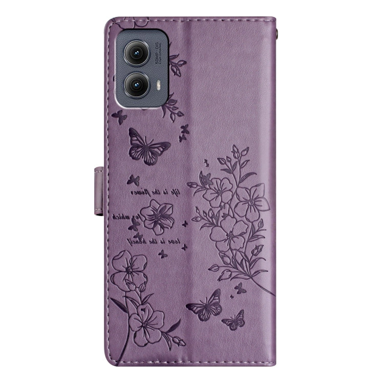 For Motorola Edge 2024 Butterflies and Flowers Leather Phone Case
