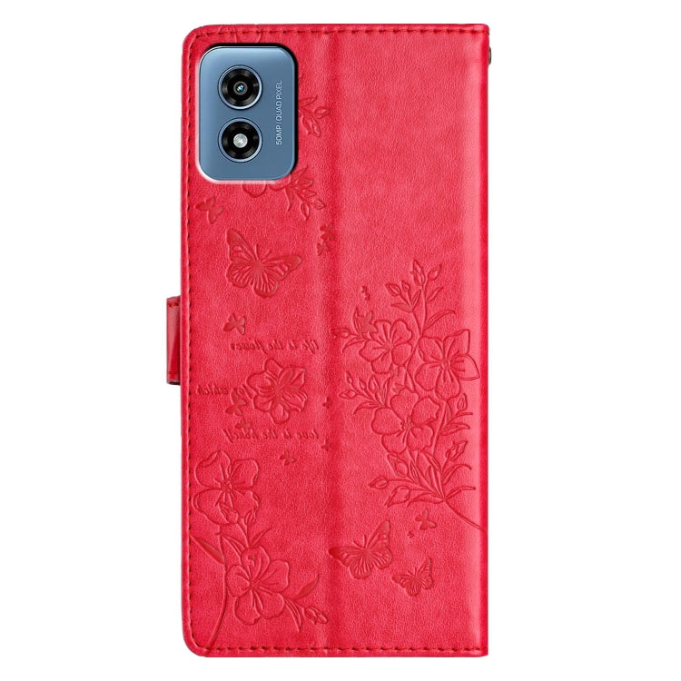 For Motorola Moto G Play 5G 2024 Butterflies and Flowers Leather Phone Case