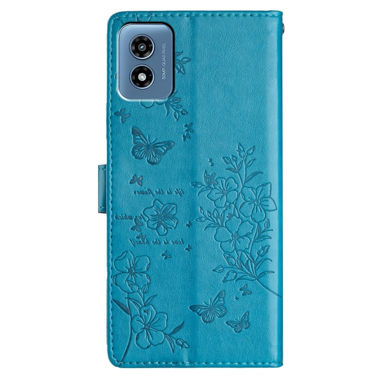 For Motorola Moto G Play 5G 2024 Butterflies and Flowers Leather Phone Case
