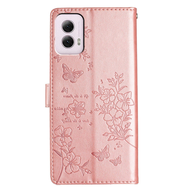 For Motorola Moto G Power 5G Butterflies and Flowers Leather Phone Case