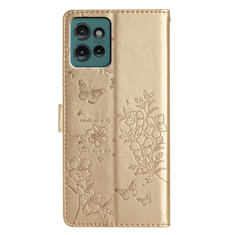 For Motorola Edge 50 5G Butterflies and Flowers Leather Phone Case