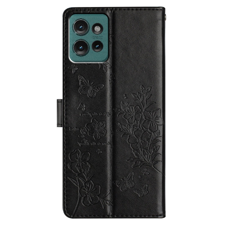 For Motorola Edge 50 5G Butterflies and Flowers Leather Phone Case