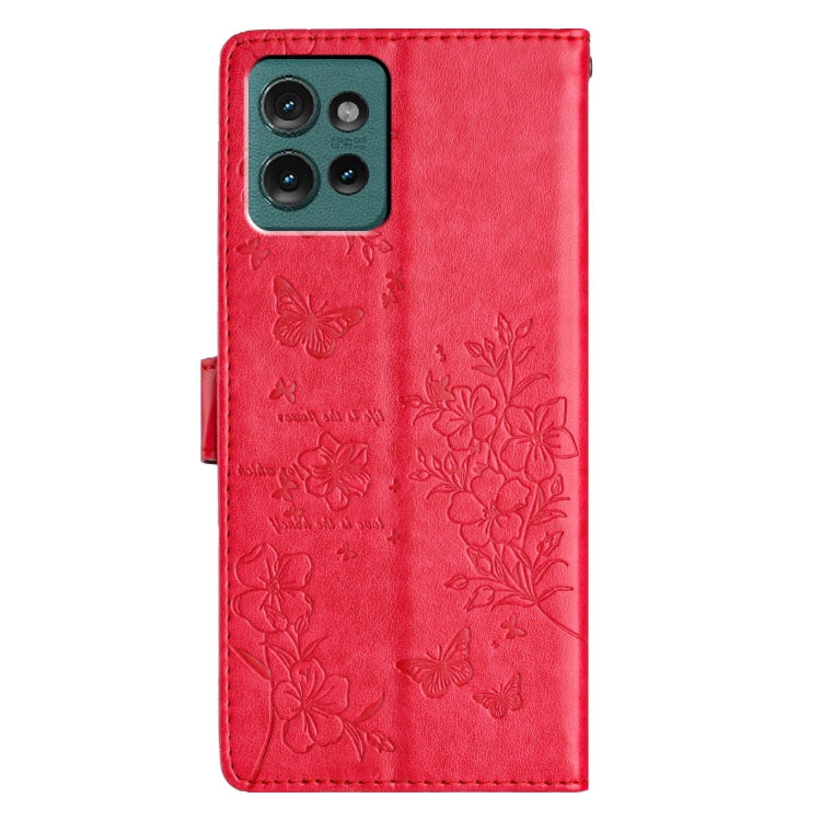 For Motorola Edge 50 5G Butterflies and Flowers Leather Phone Case