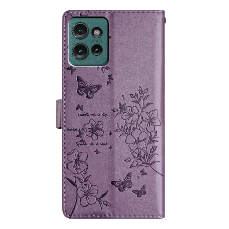 For Motorola Edge 50 5G Butterflies and Flowers Leather Phone Case