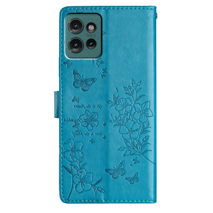 For Motorola Edge 50 5G Butterflies and Flowers Leather Phone Case
