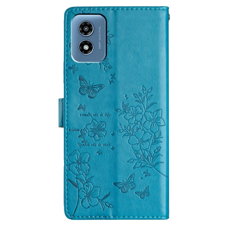 For Motorola Moto G Play 2024 Butterflies and Flowers Leather Phone Case