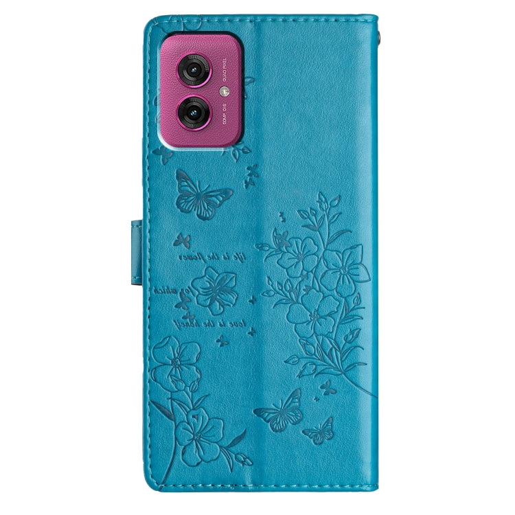 For Motorola Moto G55 Butterflies and Flowers Leather Phone Case